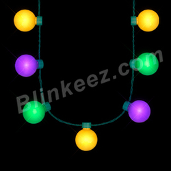 MARDI GRAS LED Light Globes Party Flashing Necklace